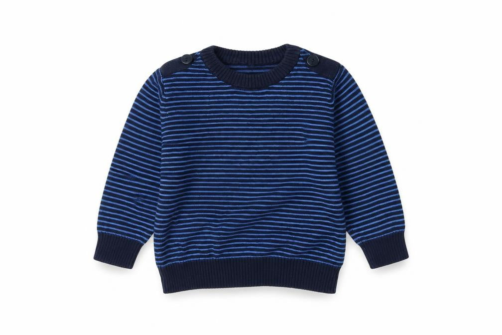 George   Blue Striped  Pullover Jumper Size 9-12 Months