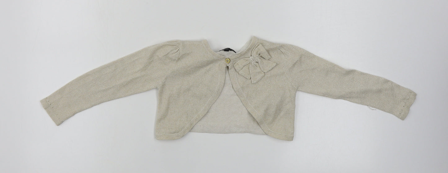Marks and Spencer  Girls Beige   Wrap Jumper Size 4-5 Years