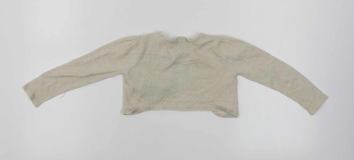 Marks and Spencer  Girls Beige   Wrap Jumper Size 4-5 Years