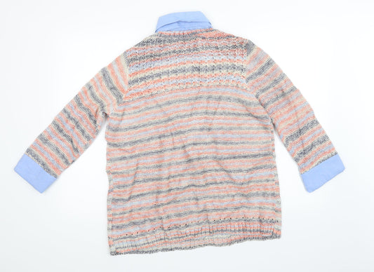 Marks and Spencer Womens Multicoloured Striped Knit Pullover Sweatshirt Size 16