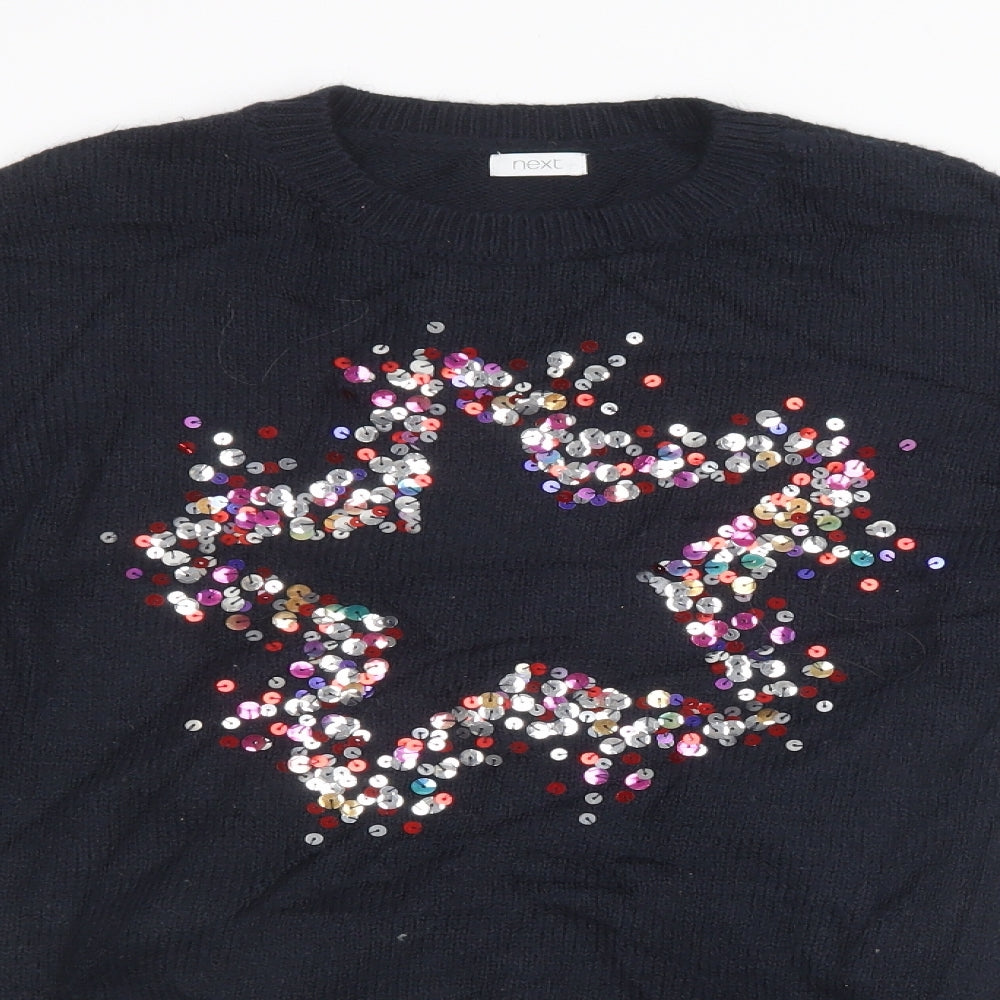 NEXT Girls Black  Knit Pullover Sweatshirt Size 12 Years