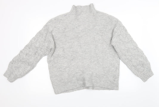 Matalan Womens Grey Geometric Knit Pullover Sweatshirt Size L