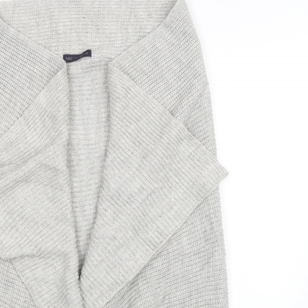 Marks and Spencer Womens Grey  Knit Cardigan Jumper Size M