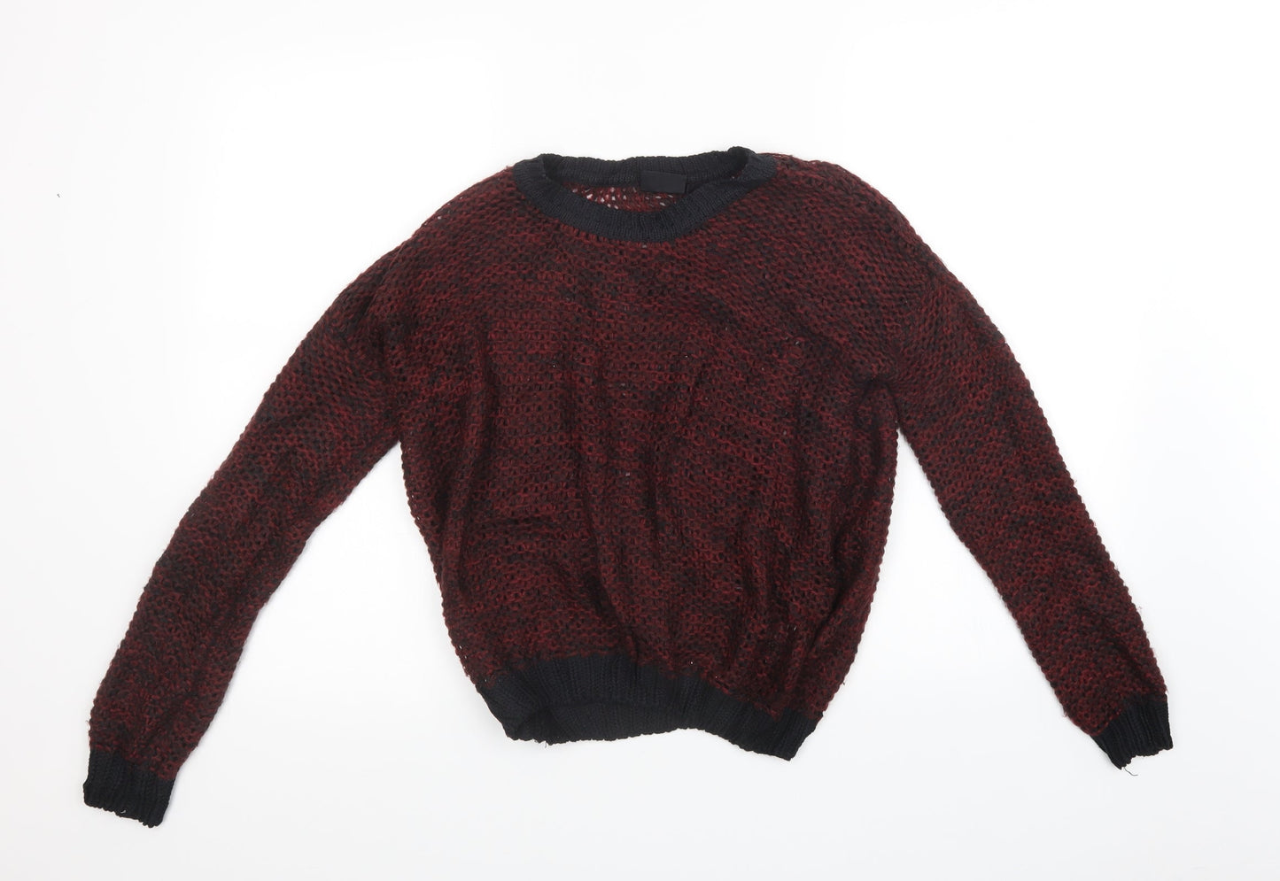 Golddigga Womens Red  Knit Pullover Sweatshirt Size 8