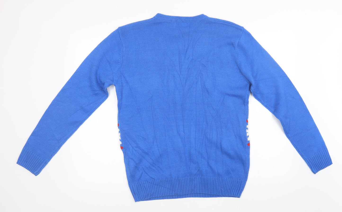 Preworn Mens Blue  Knit Pullover Sweatshirt Size M  - christmas