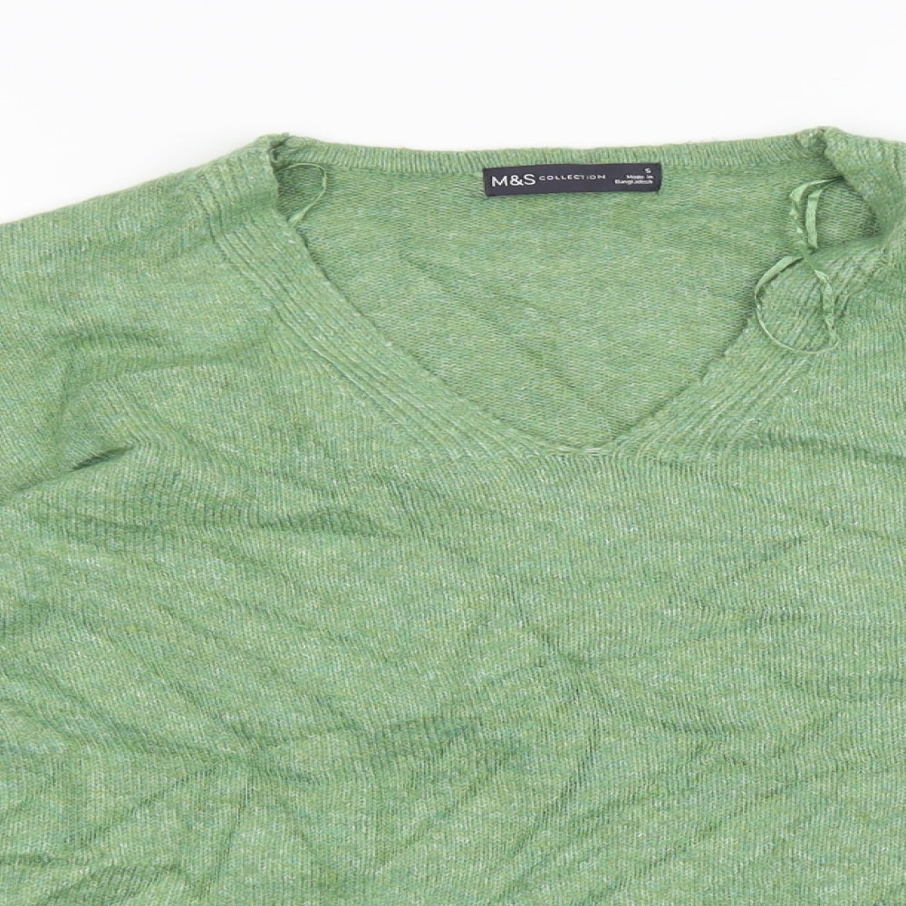 Marks and Spencer Womens Green  Knit Pullover Sweatshirt Size S