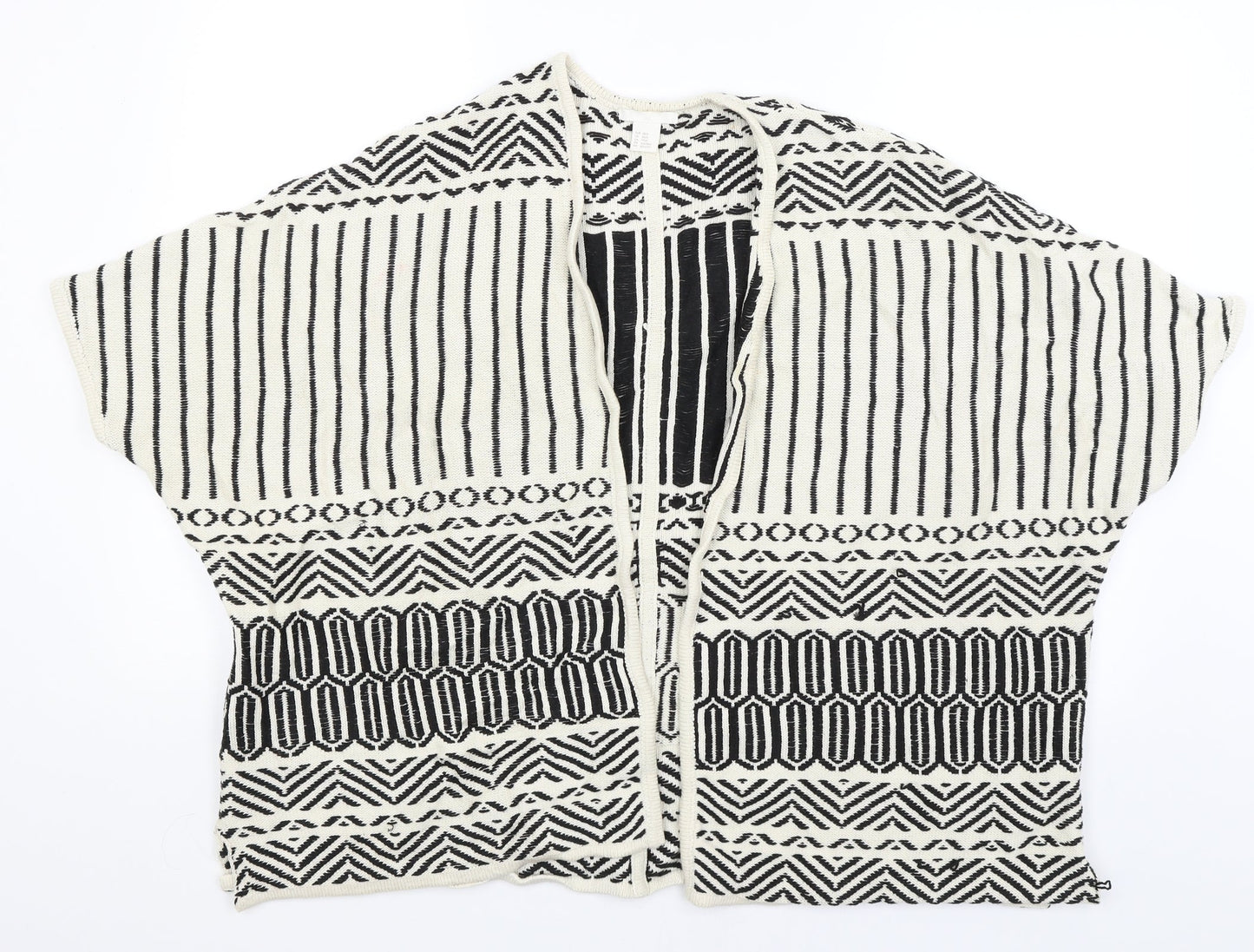 H&M Womens Ivory Geometric  Wrap Jumper Size XS