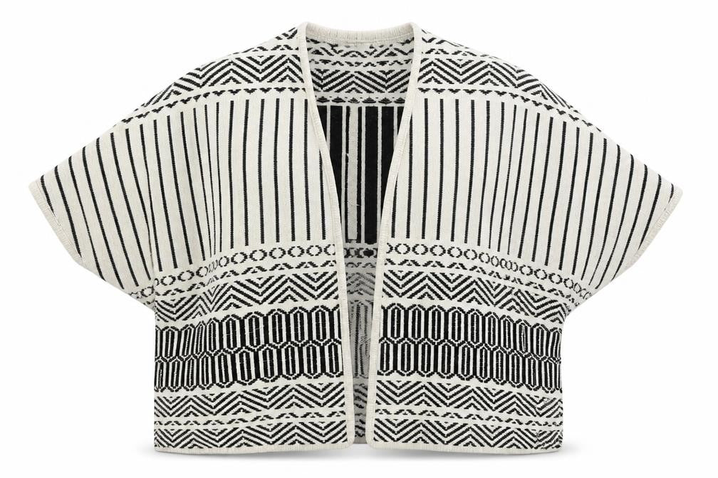 H&M Womens Ivory Geometric  Wrap Jumper Size XS