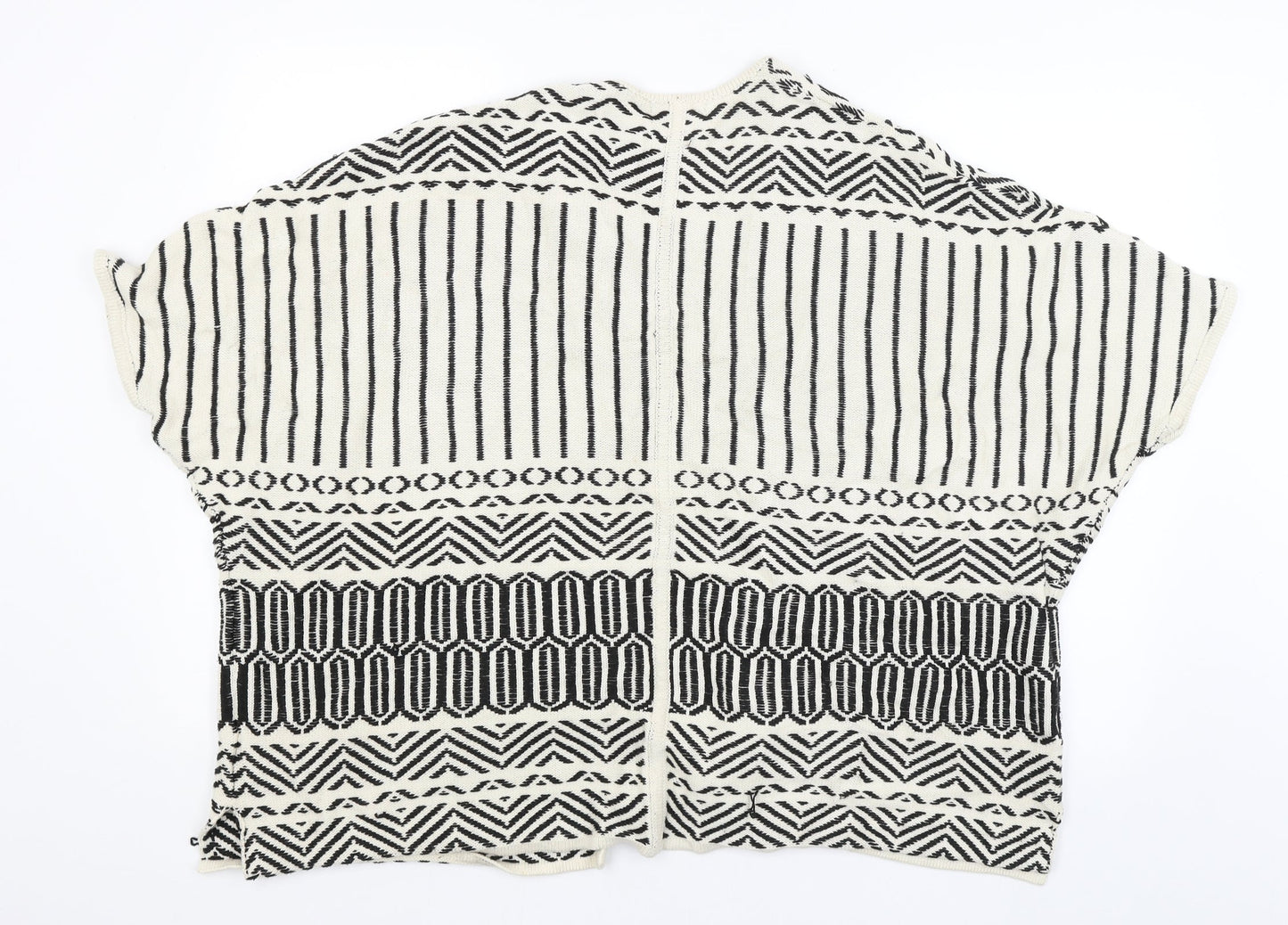 H&M Womens Ivory Geometric  Wrap Jumper Size XS