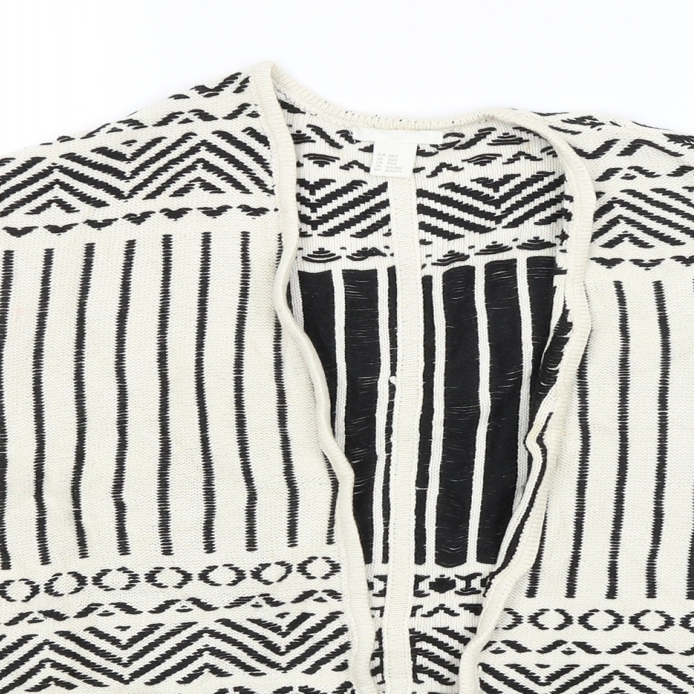 H&M Womens Ivory Geometric  Wrap Jumper Size XS