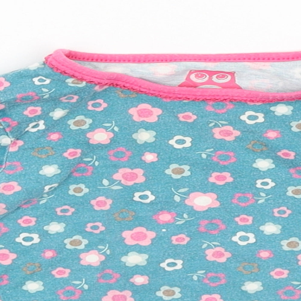 TU Baby Blue Floral  Basic T-Shirt Size 9-12 Months