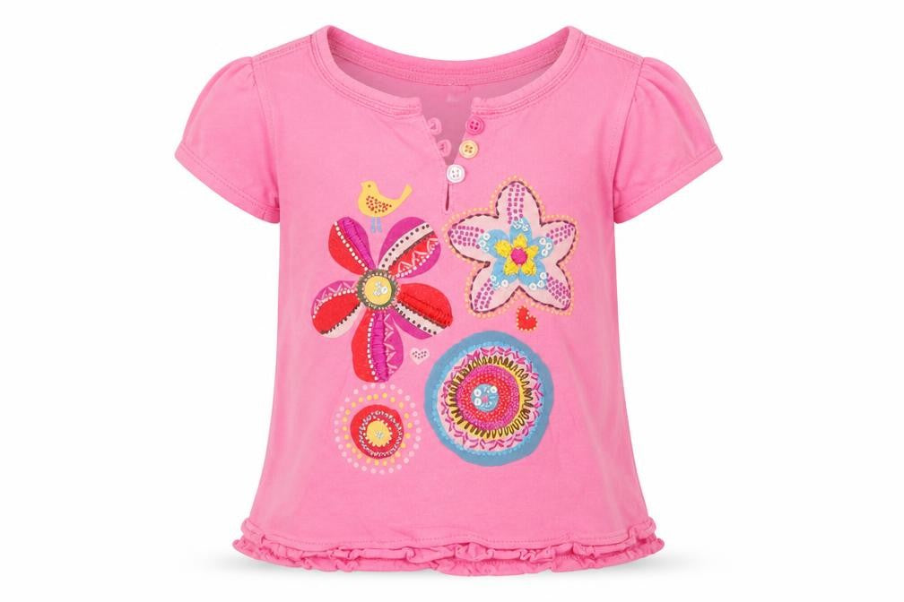 Front view of Mini Boutique Baby Pink Basic T-Shirt, size 12-18, Months