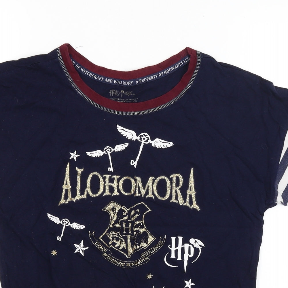 Love to Lounge Womens Blue Solid  Top Pyjama Top Size 6  - Harry Potter
