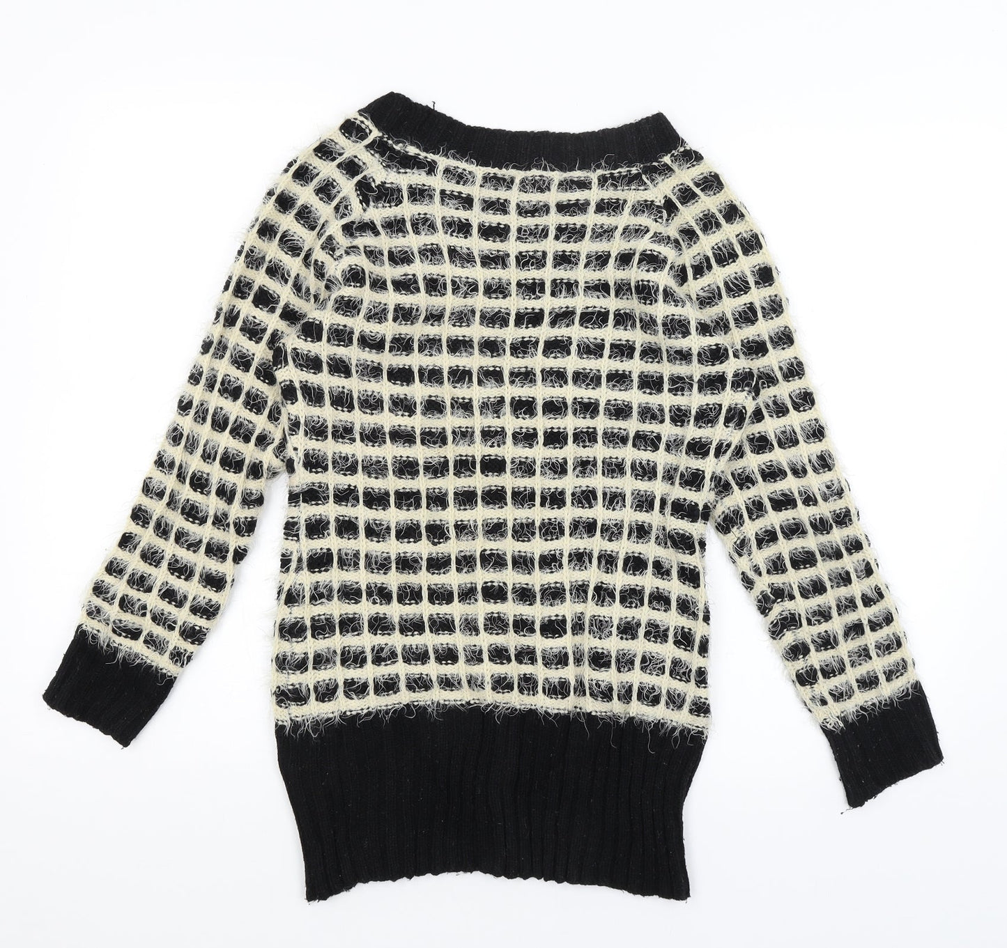 New Look Womens Black Check  Pullover Jumper Size S