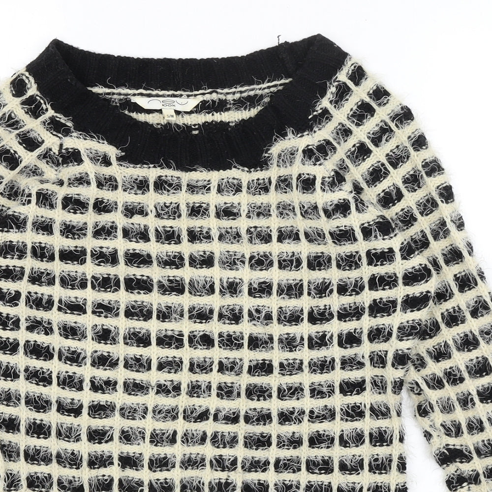 New Look Womens Black Check  Pullover Jumper Size S