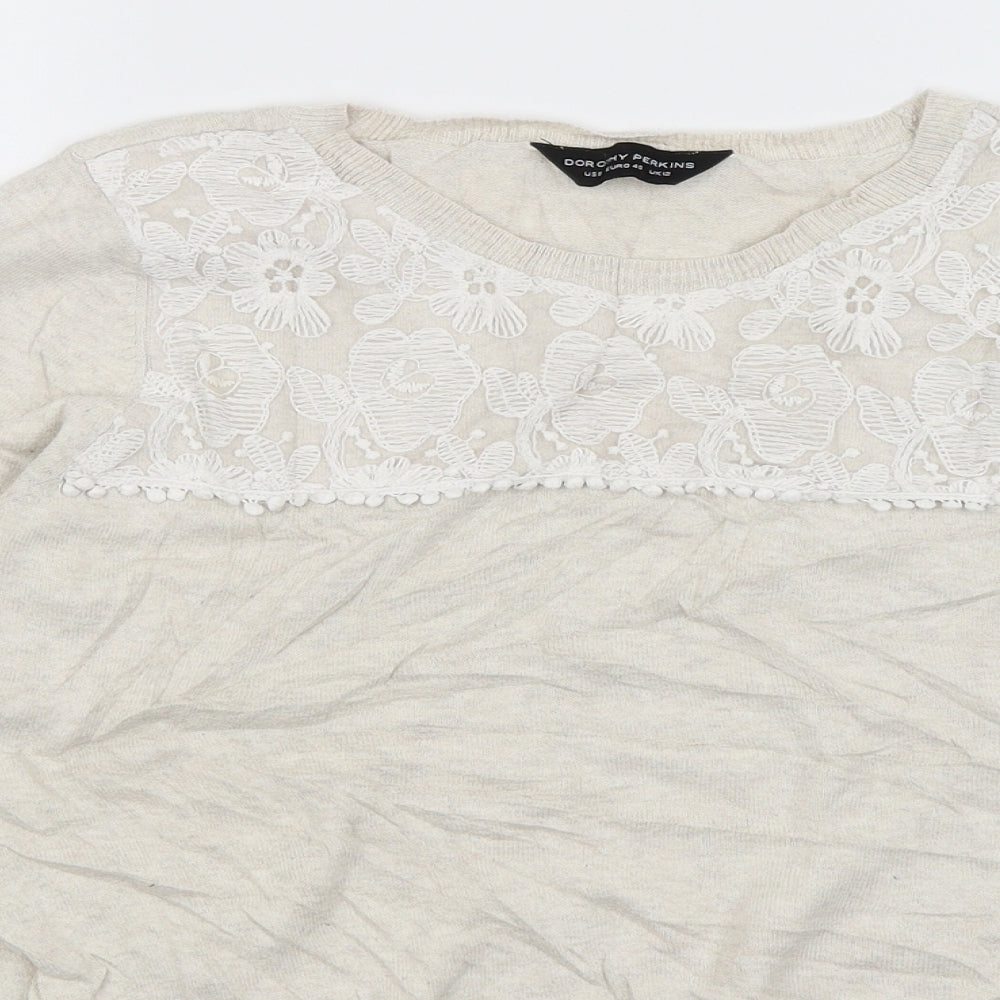Dorothy Perkins Womens Beige   Pullover Jumper Size 12