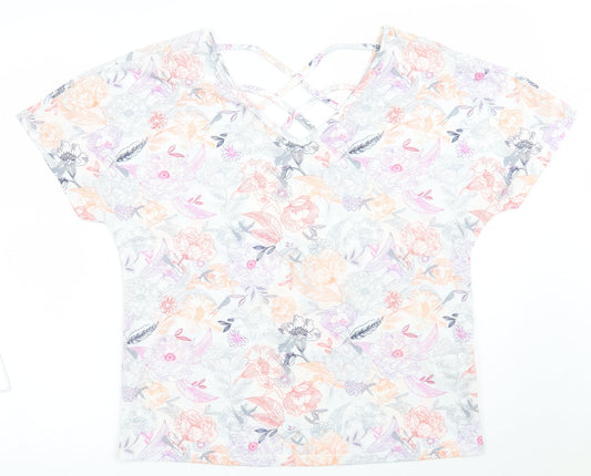 Marks and Spencer Womens White Floral  Basic Blouse Size 12