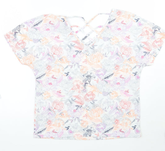 Marks and Spencer Womens White Floral  Basic Blouse Size 12
