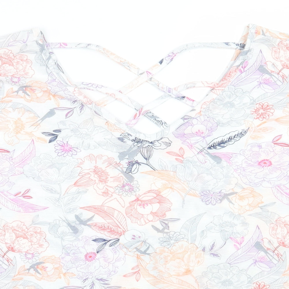 Marks and Spencer Womens White Floral  Basic Blouse Size 12