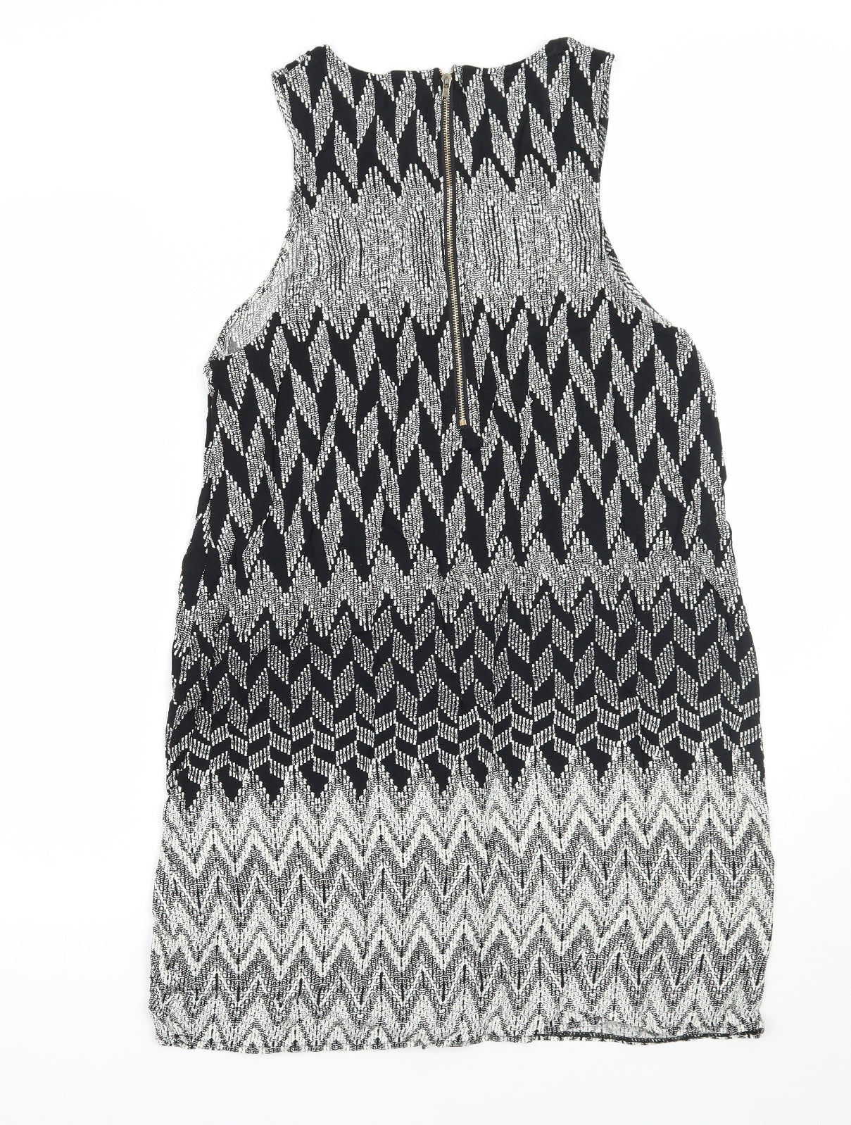 Izabel Womens Black Geometric  Basic Tank Size 14
