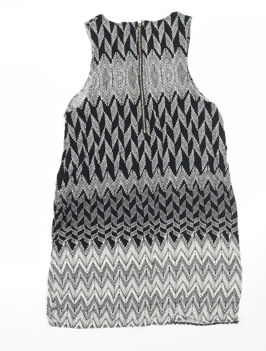 Izabel Womens Black Geometric  Basic Tank Size 14