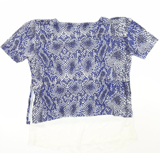Marks and Spencer Womens Blue Animal Print  Basic T-Shirt Size 12