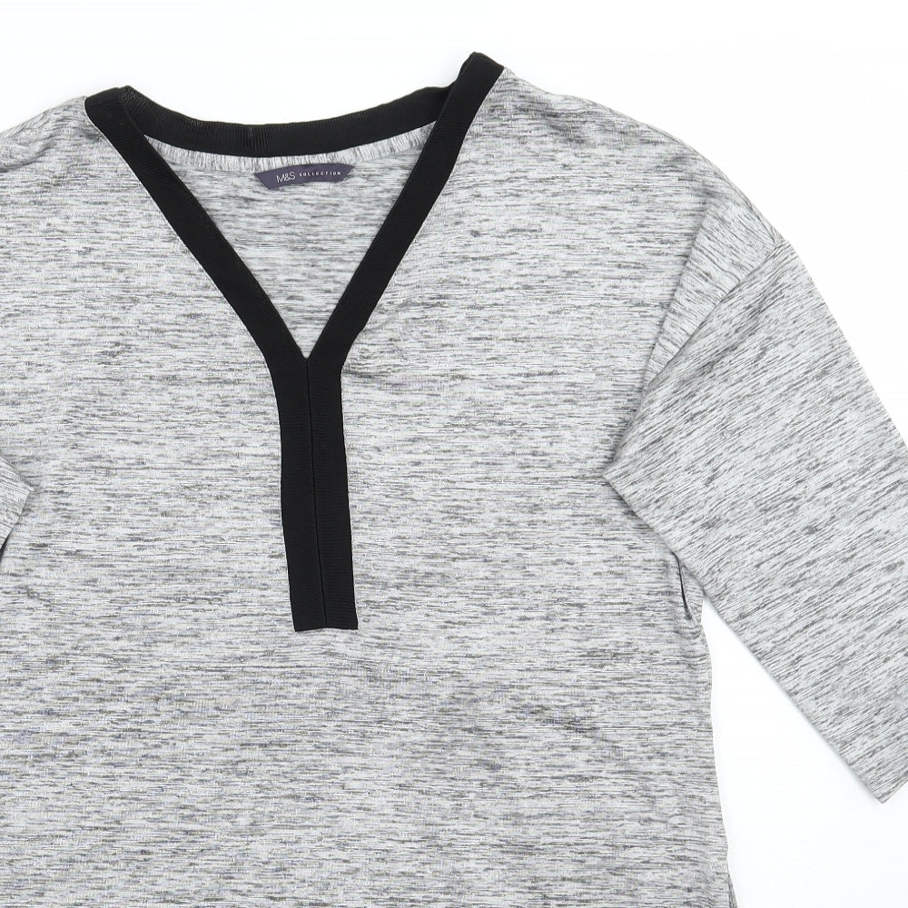 Marks and Spencer Womens Grey   Basic T-Shirt Size 12