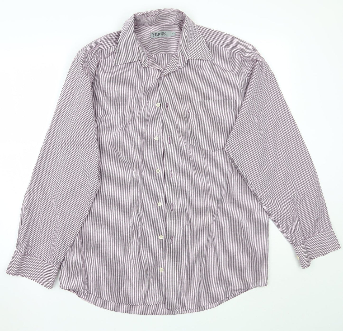 Marks and Spencer Mens Purple Check   Button-Up Size 15
