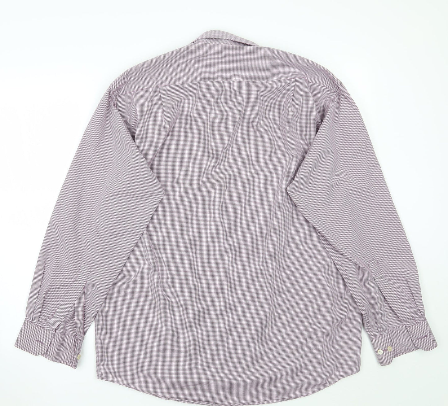 Marks and Spencer Mens Purple Check   Button-Up Size 15