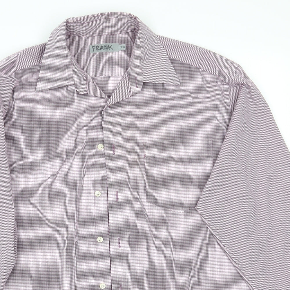 Marks and Spencer Mens Purple Check   Button-Up Size 15