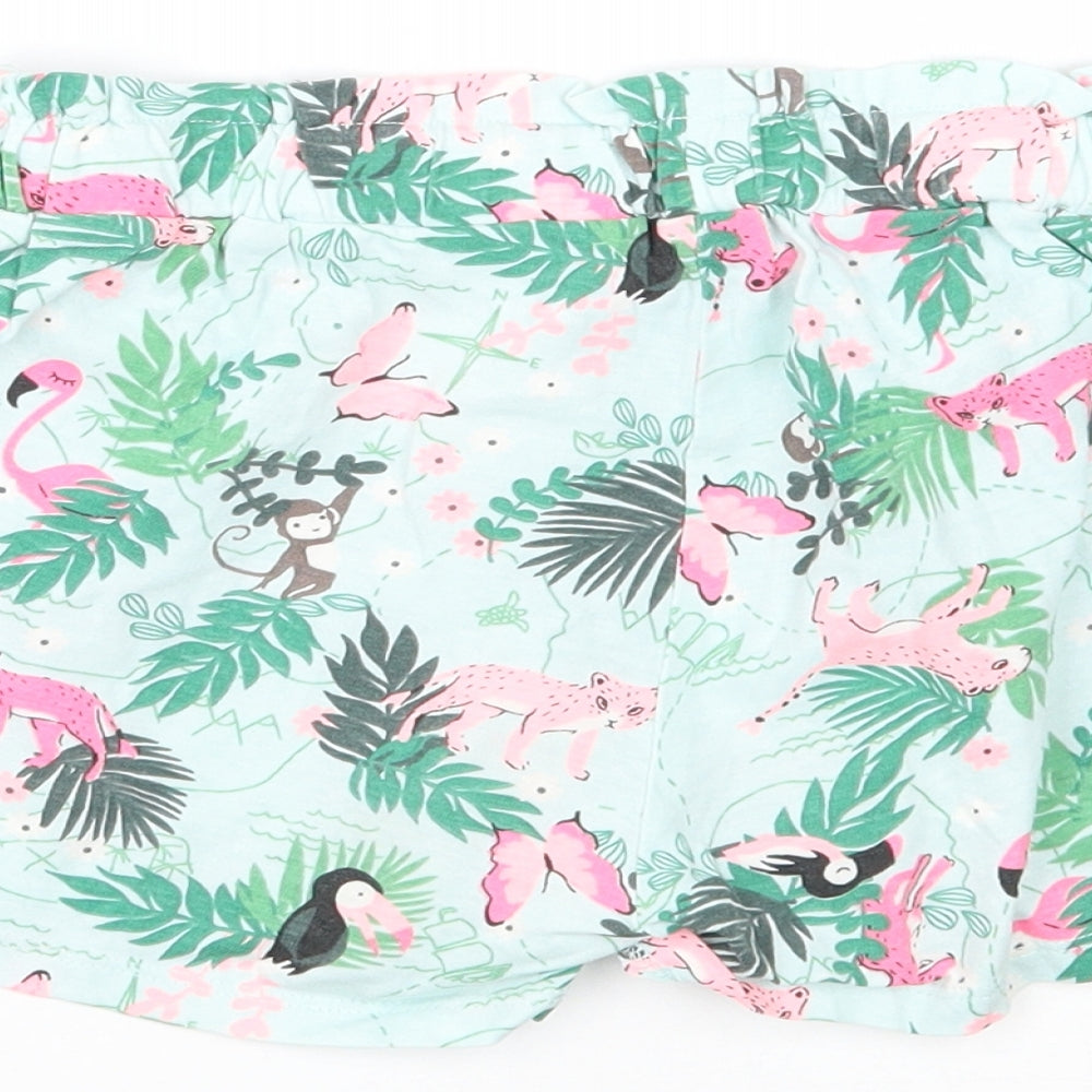 H&M Girls Green Floral  Bermuda Shorts Size 5-6 Years