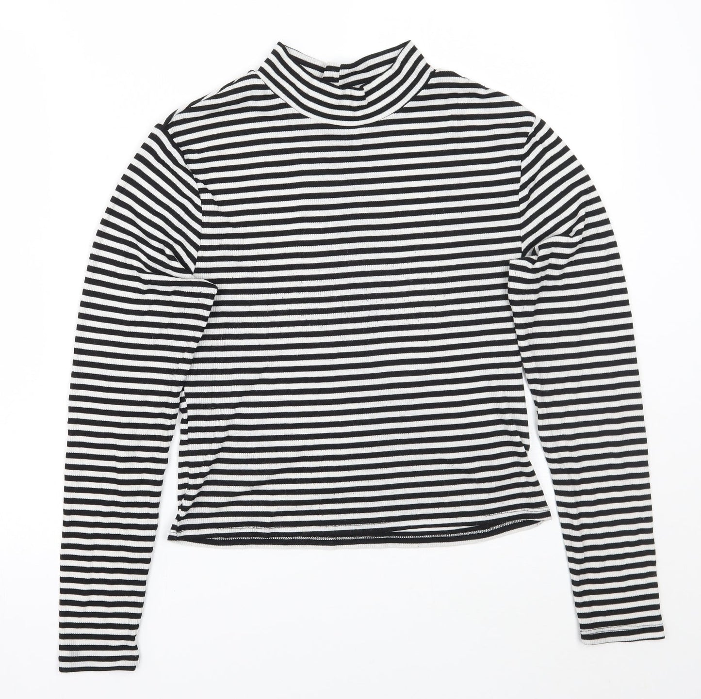 H&M Womens White Striped  Pullover Jumper Size L