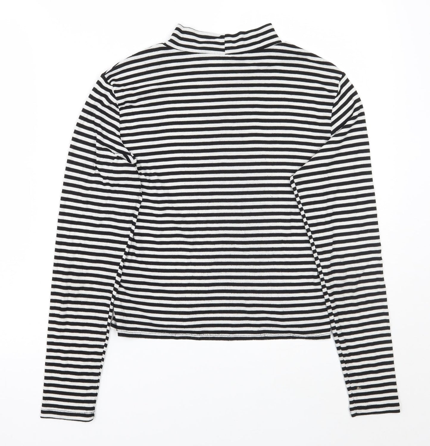 H&M Womens White Striped  Pullover Jumper Size L