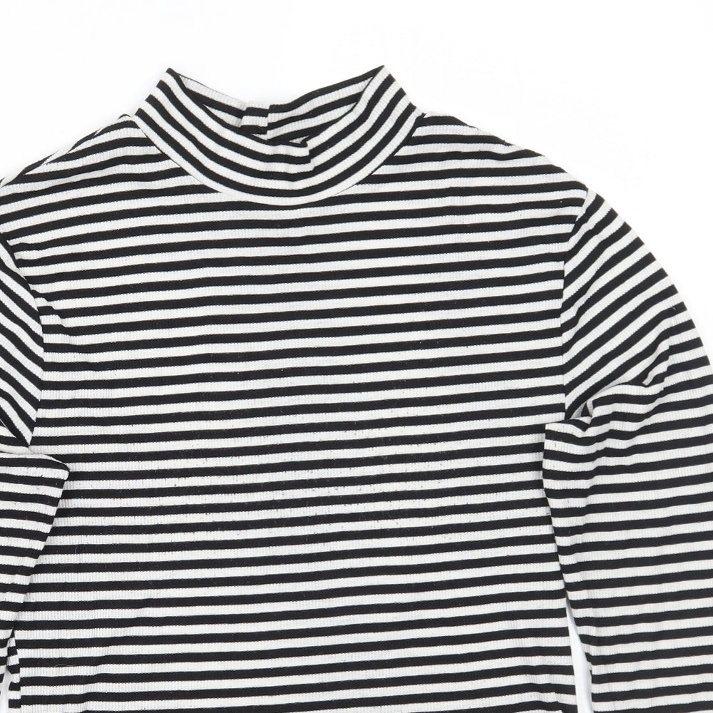 H&M Womens White Striped  Pullover Jumper Size L