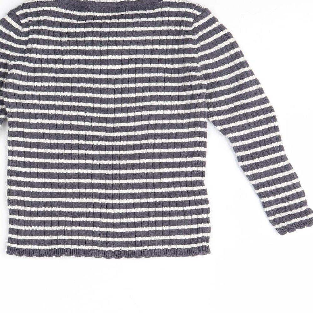 TU Girls Blue Striped  Pullover Jumper Size 2 Years