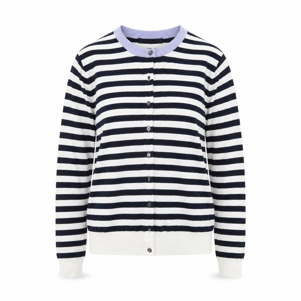 m&s Womens White Striped  Cape Jumper Size 14