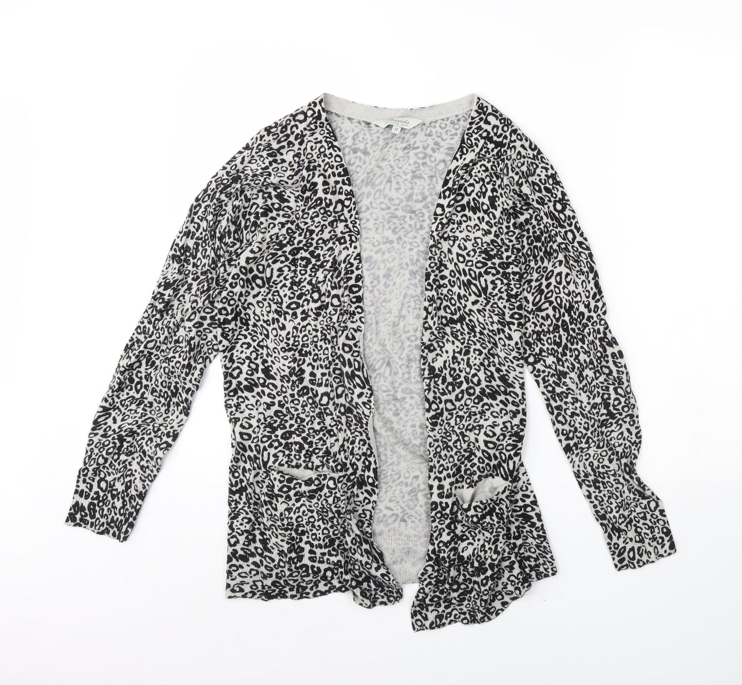 Peacocks Womens Black Animal Print  Cape Jumper Size 12