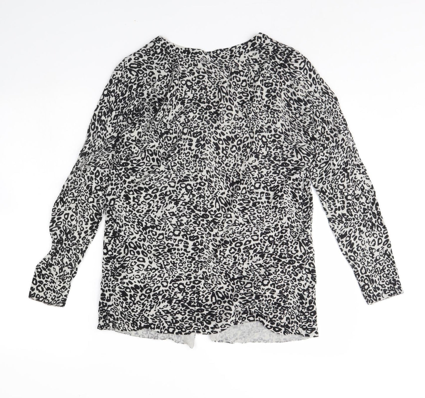 Peacocks Womens Black Animal Print  Cape Jumper Size 12