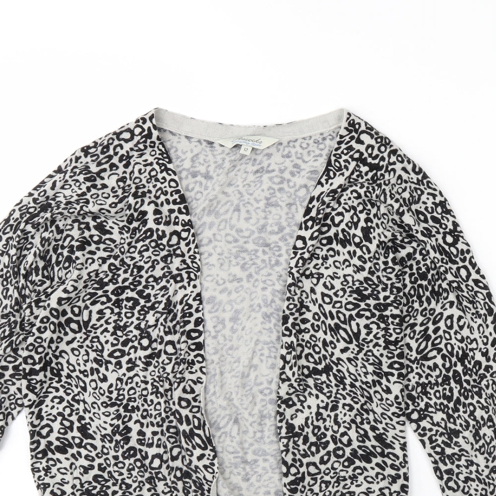 Peacocks Womens Black Animal Print  Cape Jumper Size 12
