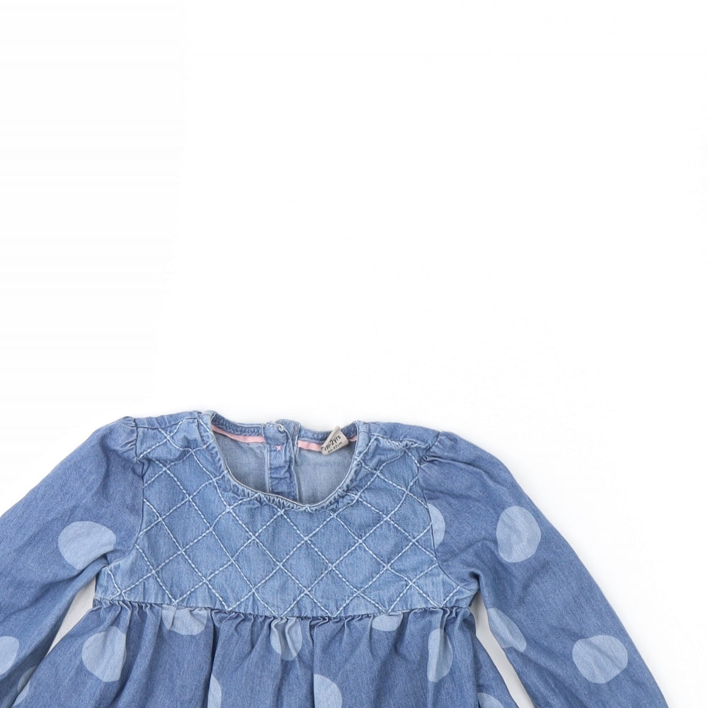 TU Girls Blue Polka Dot  Fit & Flare  Size 18 Months