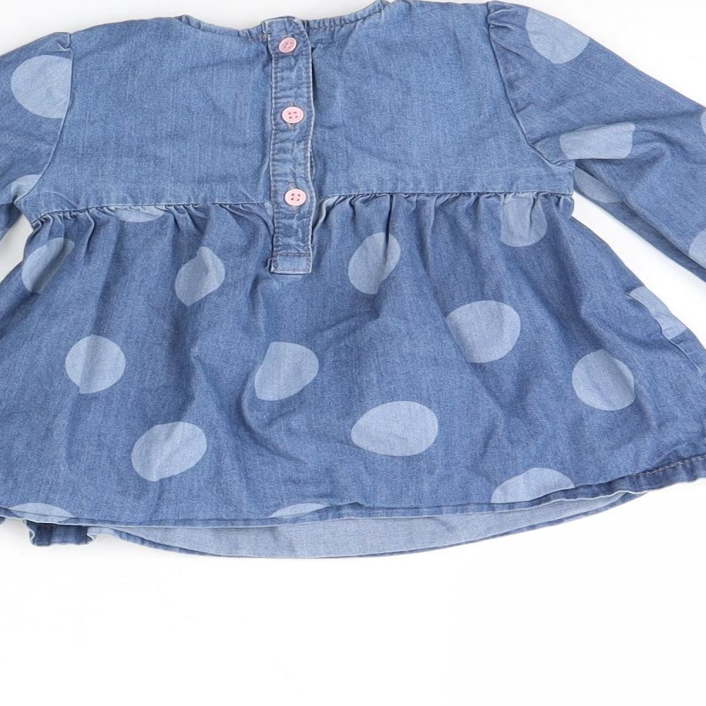 TU Girls Blue Polka Dot  Fit & Flare  Size 18 Months