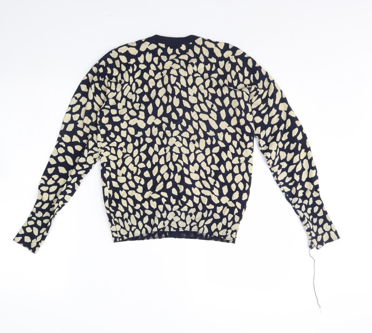 M&S Womens Blue Polka Dot  Cardigan Jumper Size 10
