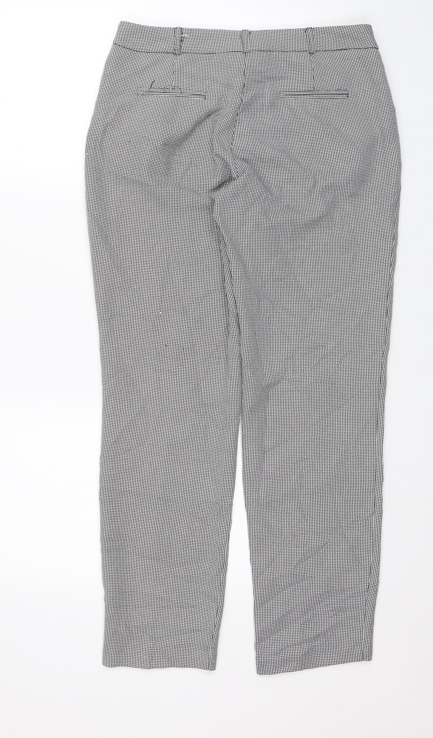 Dorothy Perkins Womens Black Check  Chino Trousers Size 8 L27 in