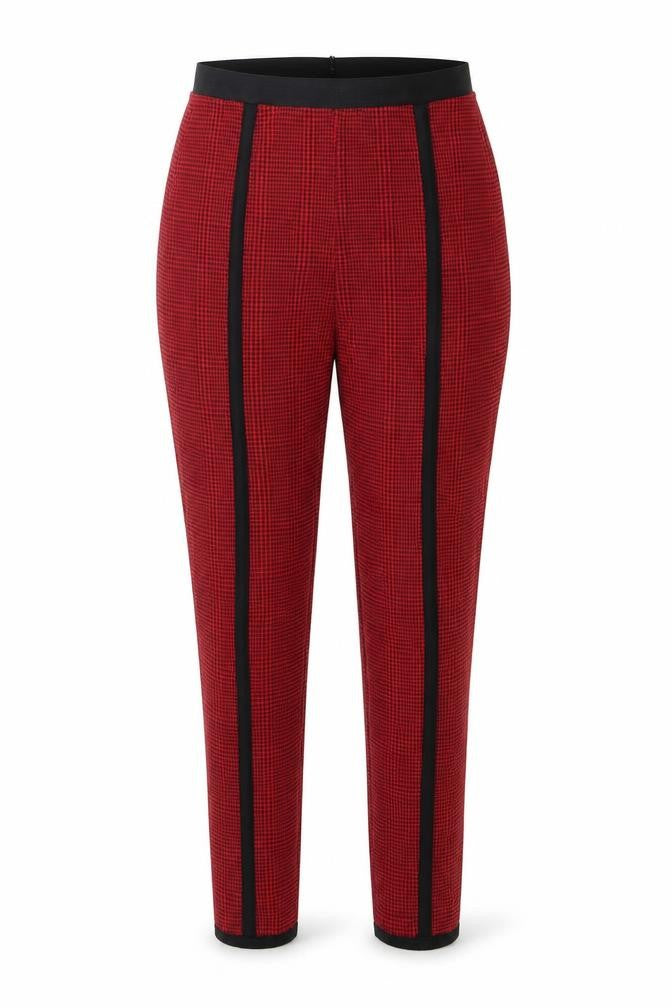 PRETTYLITTLETHING Womens Red Check  Jegging Trousers Size 6 L27 in