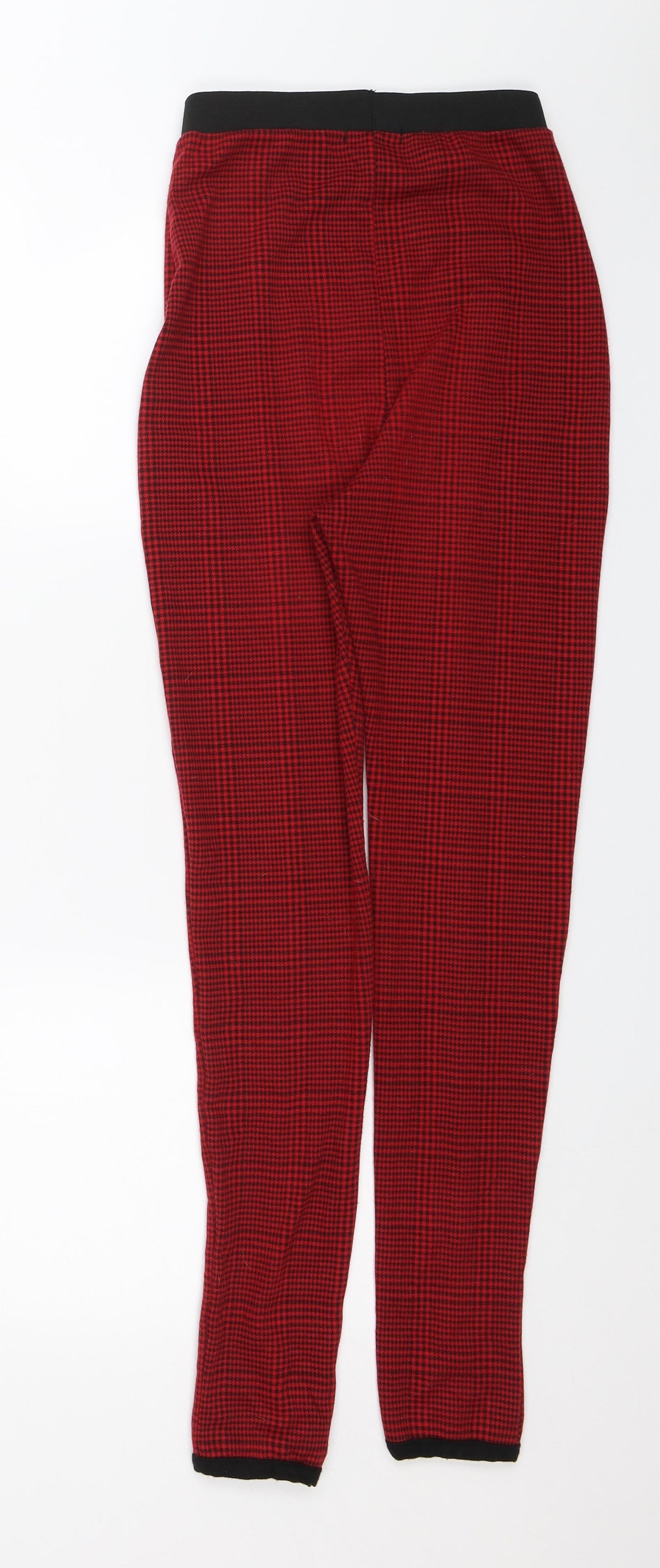 PRETTYLITTLETHING Womens Red Check  Jegging Trousers Size 6 L27 in