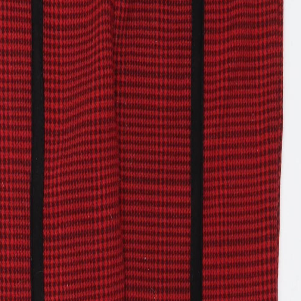 PRETTYLITTLETHING Womens Red Check  Jegging Trousers Size 6 L27 in