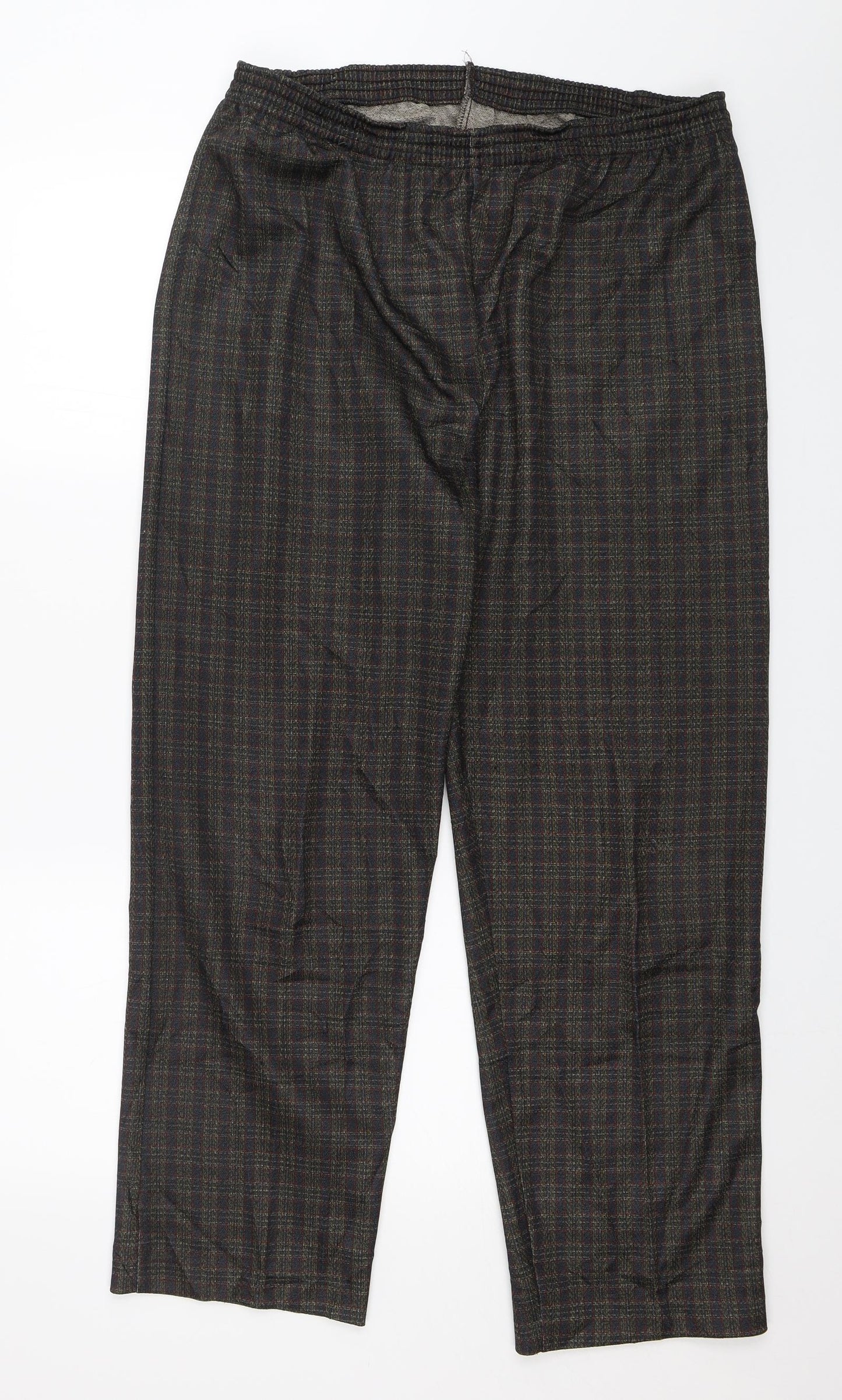 Preworn Womens Green Plaid  Capri Trousers Size 20 L27 in
