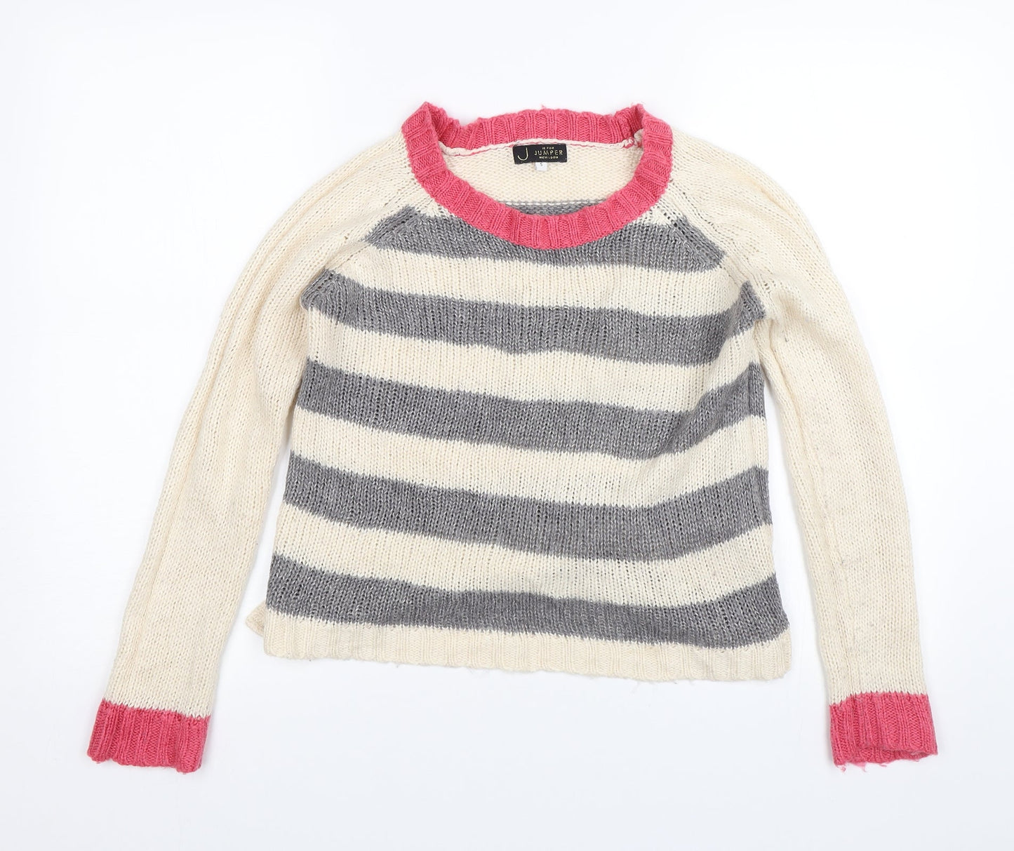 New Look Womens Beige Striped  Pullover Jumper Size S