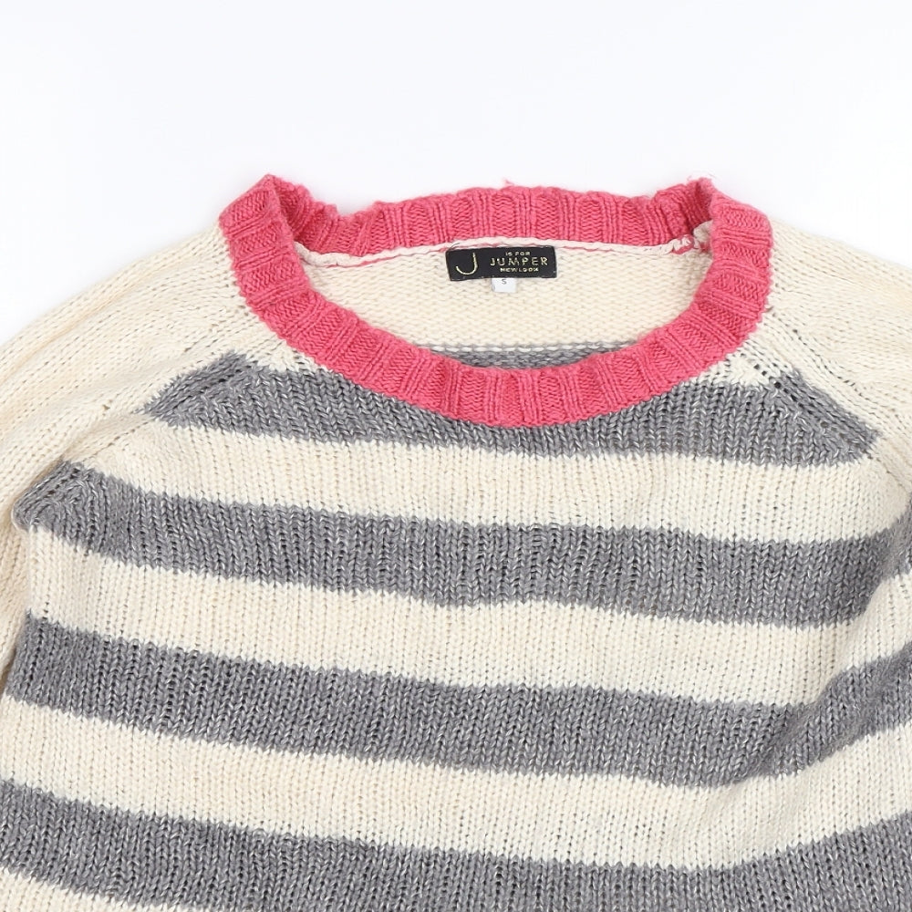 New Look Womens Beige Striped  Pullover Jumper Size S