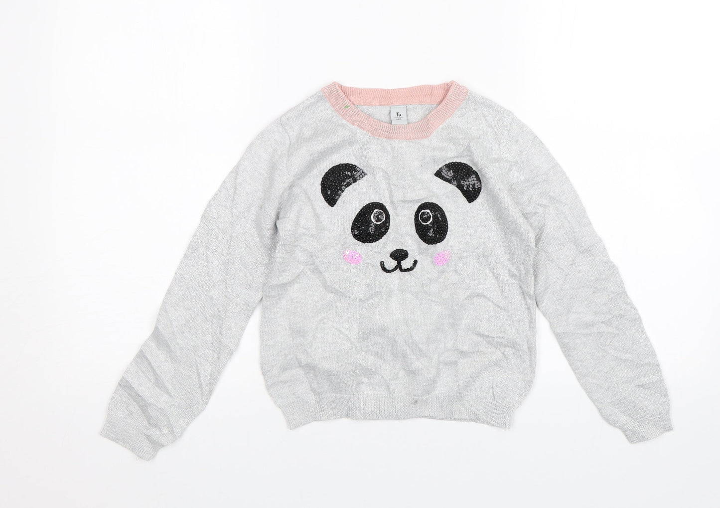 TU Girls Grey   Pullover Jumper Size 7 Years